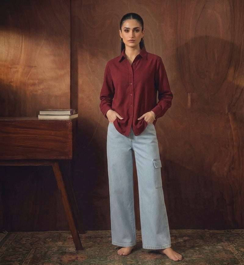 BUTTON DOWN WITH INNER & CARGO JEANS