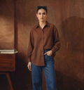 DARKBROWN BUTTON DOWN SHIRT