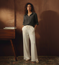 BLACK BUTTON DOWN SHIRT WITH WHITE FLAPPER TROUSER